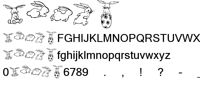 KR Five Bunnies font